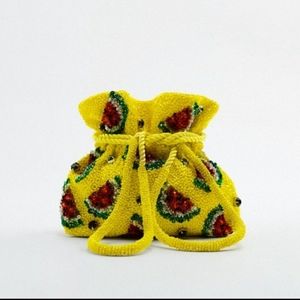 ZARA PATTERN BADDED BUCKET BAG 🍉